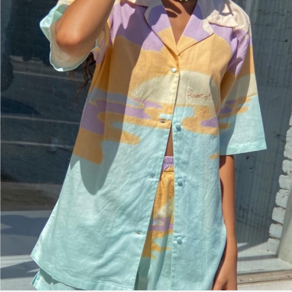 Day Tripper shirt and sarong cover up set